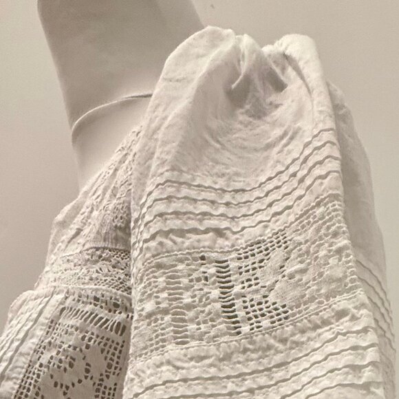 Zara Crochet Cotton Puff Sleeve Blouse - Picture 3 of 6